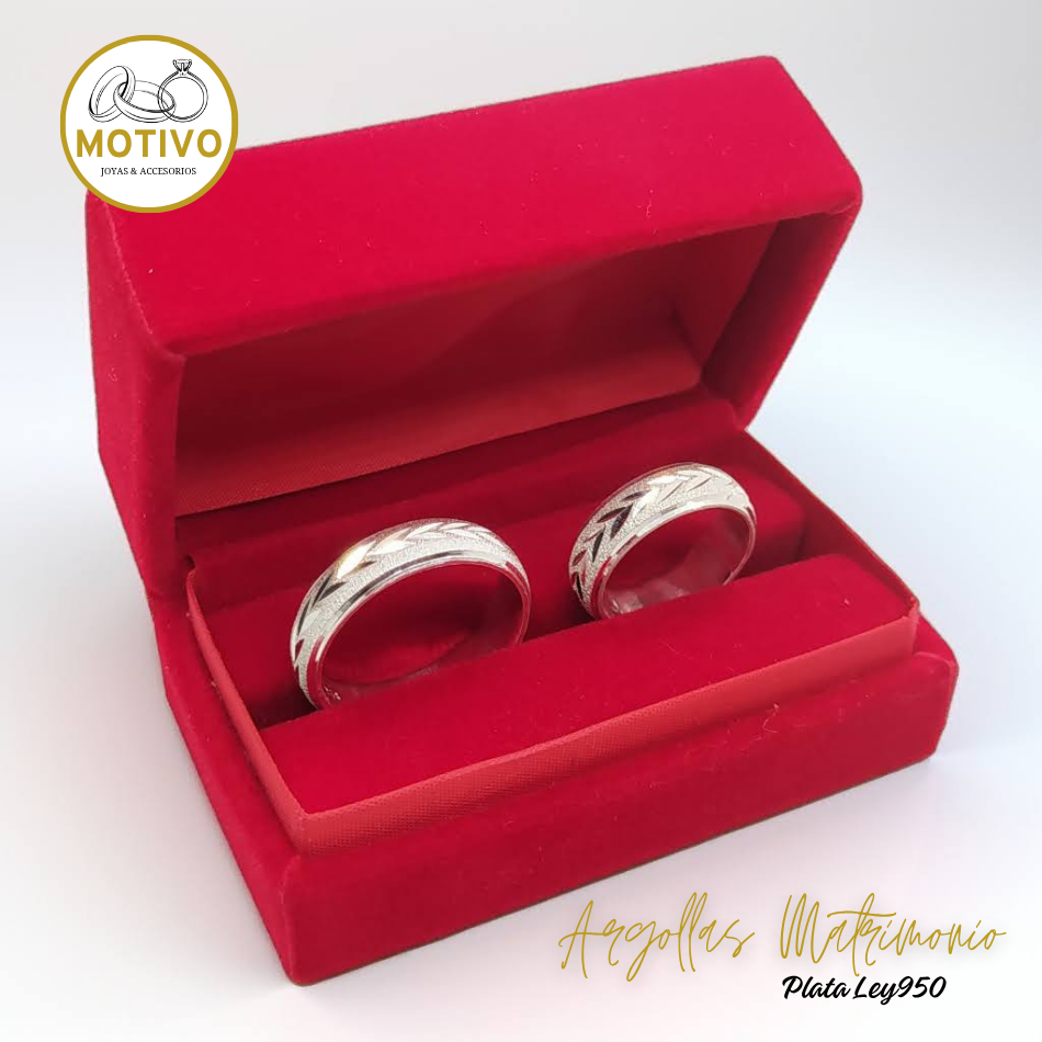 Argollas Matrimonio en Plata ley950 diseño espigas 🌾