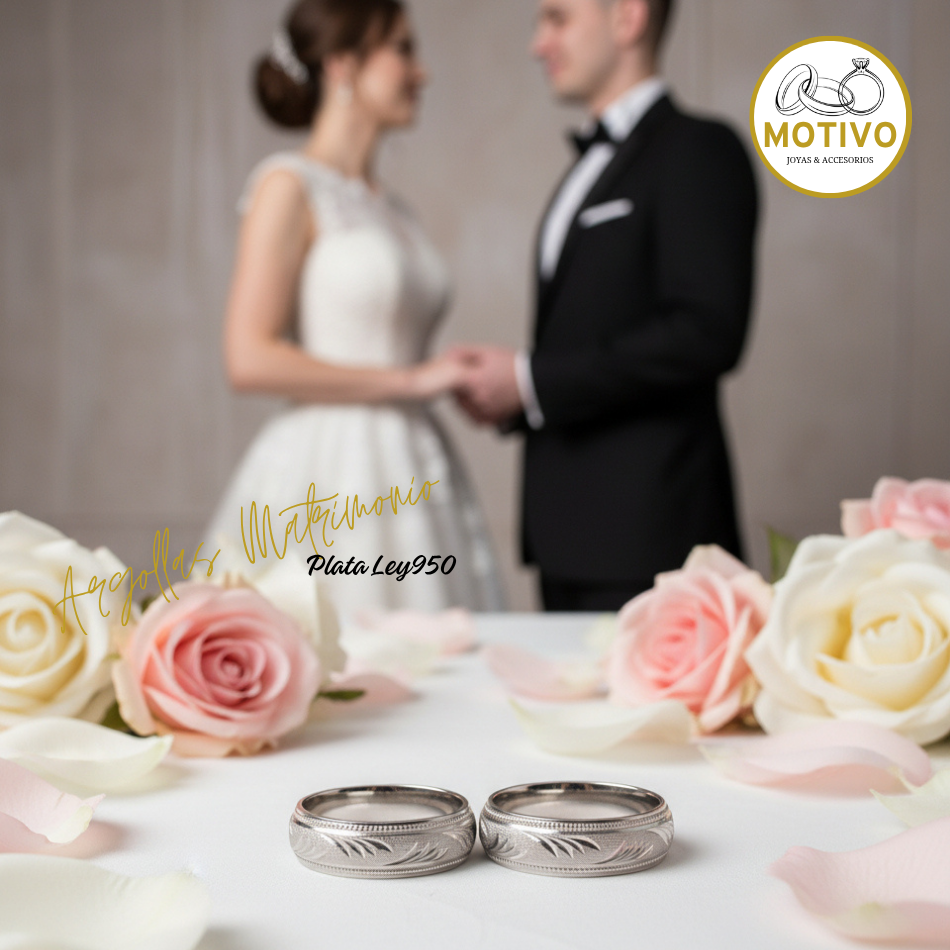 Argollas Matrimonio en Plata ley950 diseño Palma 🌴
