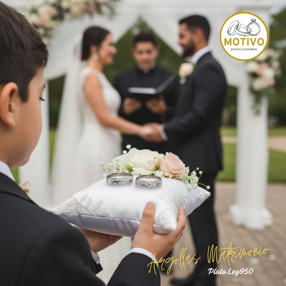 Argollas Matrimonio en Plata ley950 diseño Hojas Laurel