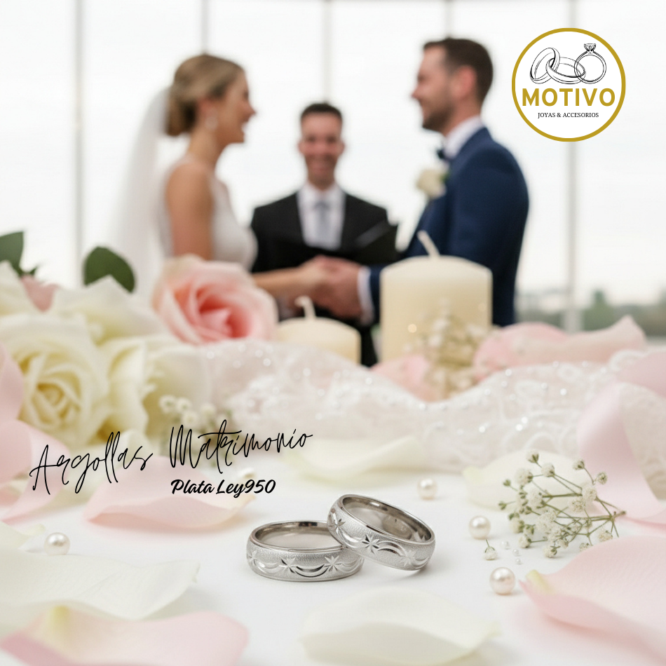 Argollas Matrimonio en Plata ley950 diseño Cometa ☄
