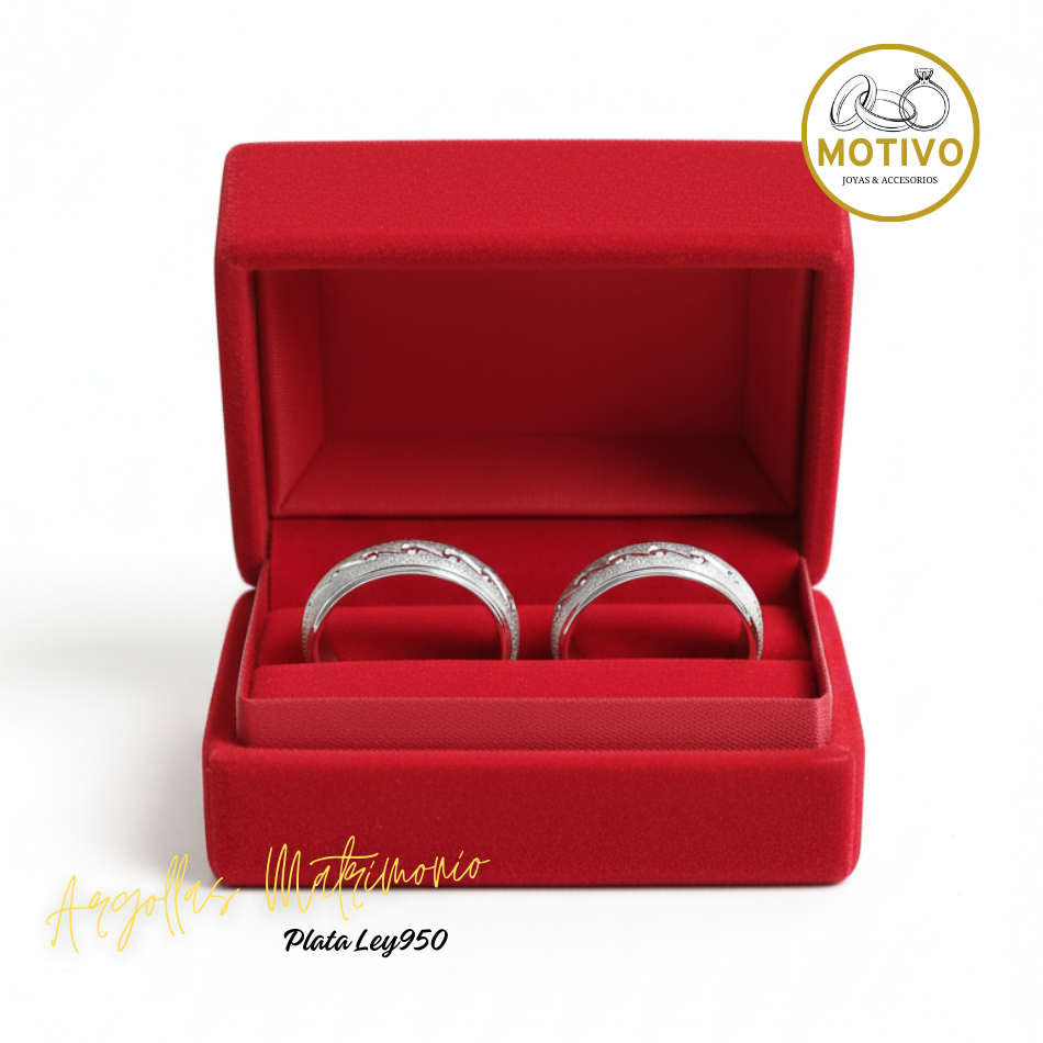 Argollas Matrimonio en Plata ley950 diseño Nota 🎵