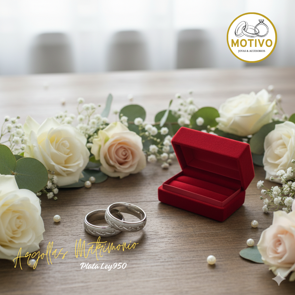 Argollas Matrimonio en Plata ley950 diseño Nota 🎵