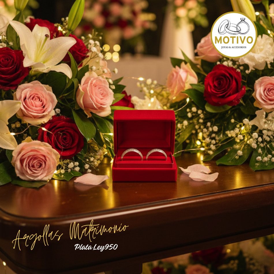 Argollas Matrimonio en Plata ley950 diseño Nota 🎵