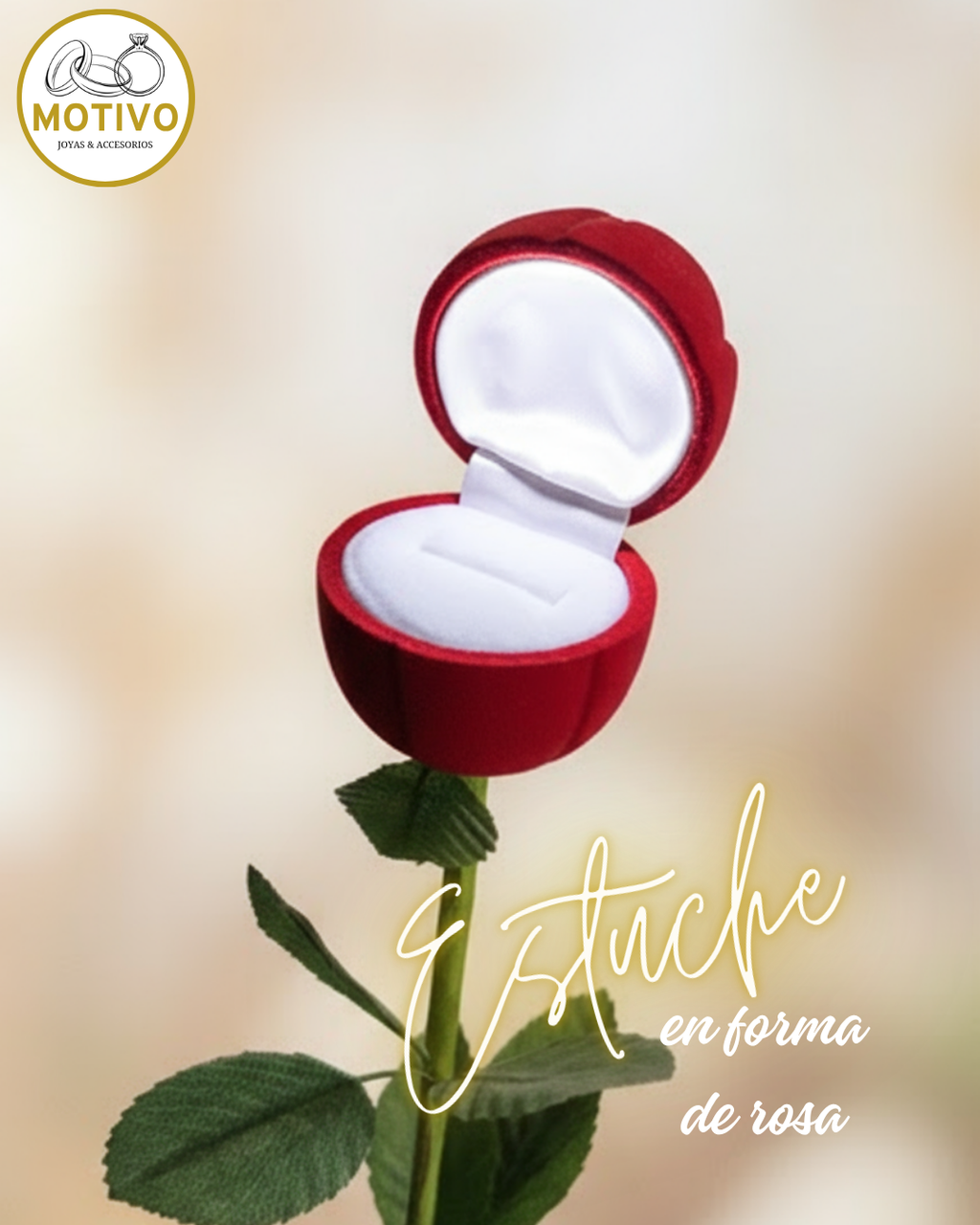 Anillo para compromiso en plata 925 con estuche en forma de rosa🌹 Ref A1