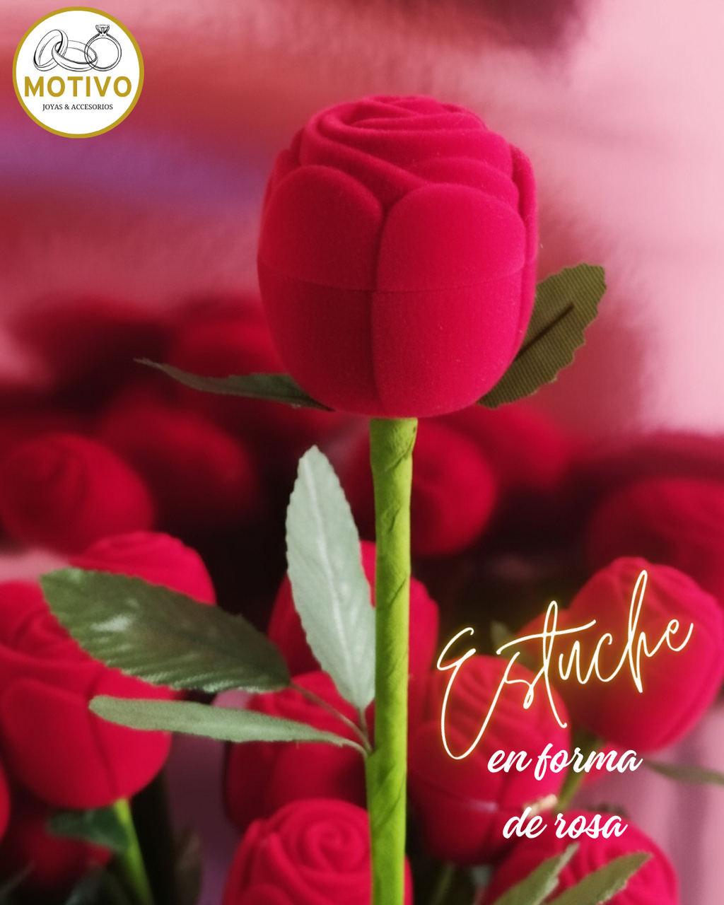 Anillo para compromiso en plata 925 con estuche en forma de rosa🌹 Ref A1