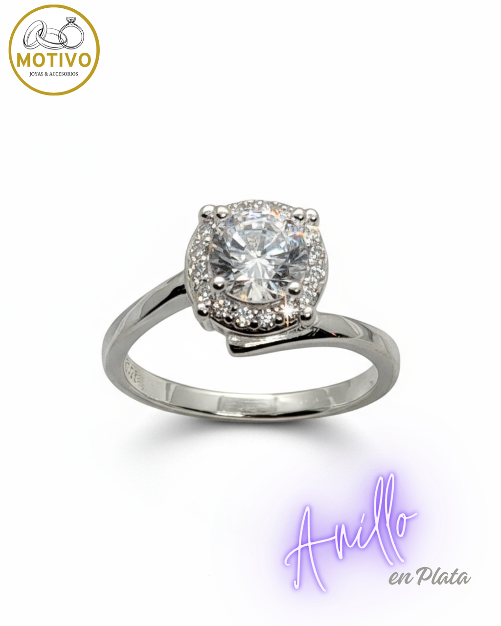 Anillo para compromiso en plata 925 con estuche en forma de rosa🌹 Ref A1