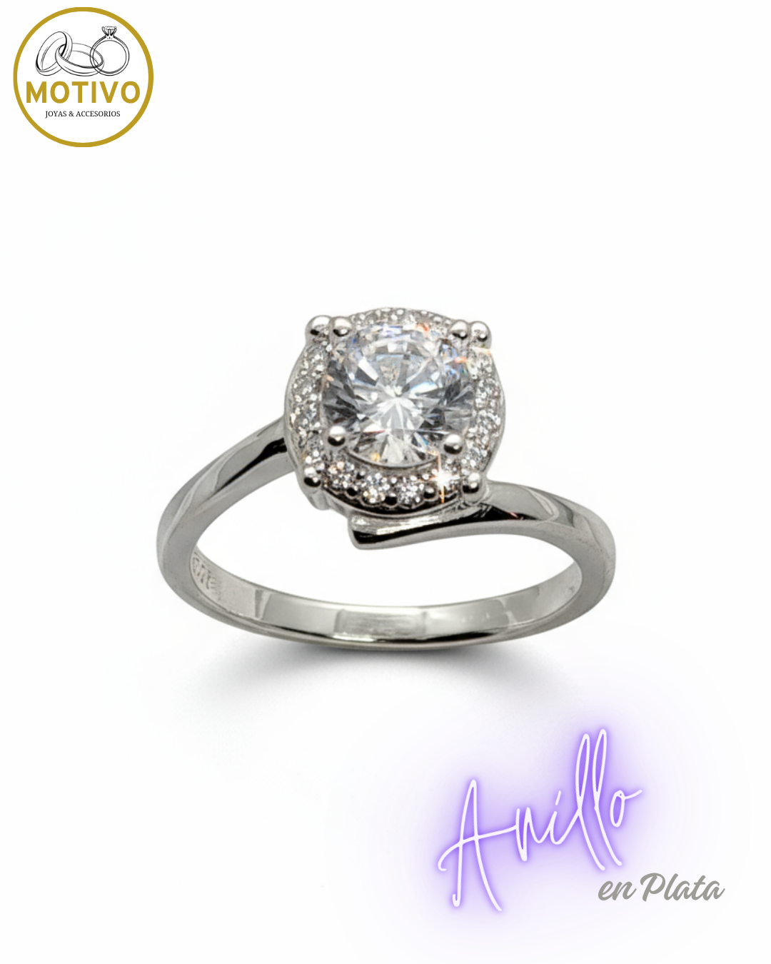 Anillo para compromiso en plata 925 con estuche en forma de rosa🌹 Ref A1