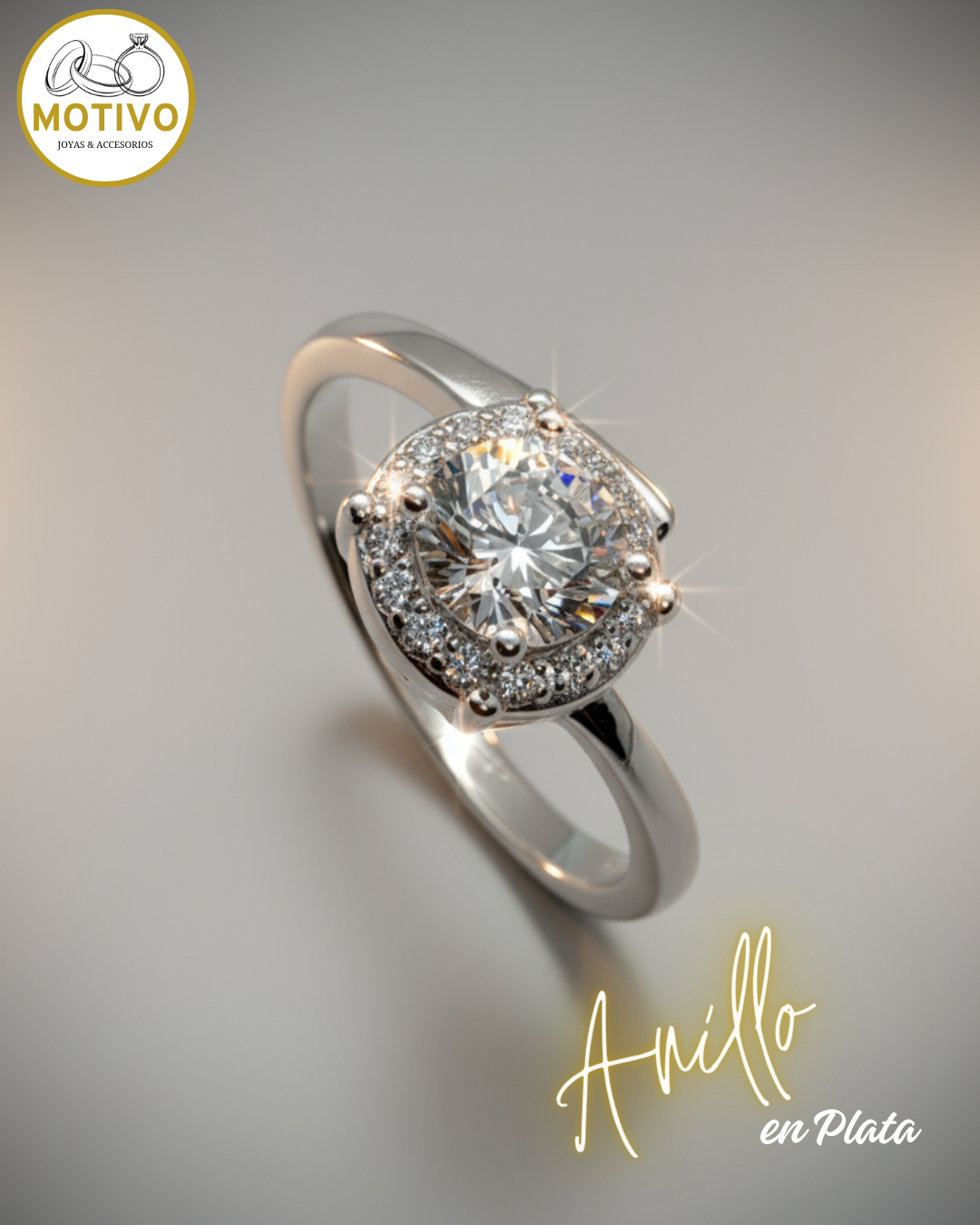 Anillo para compromiso en plata 925 con estuche en forma de rosa🌹 Ref A1