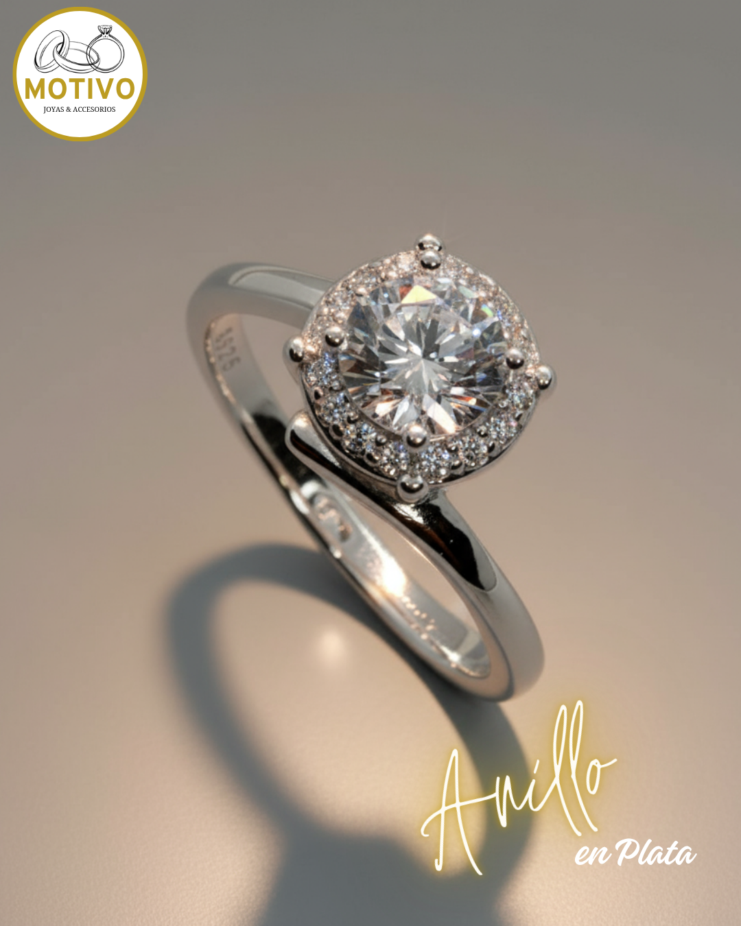 Anillo para compromiso en plata 925 con estuche en forma de rosa🌹 Ref A1