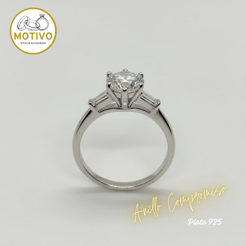 Anillo para compromiso en plata 925 con estuche en rosa🌹 Ref A2