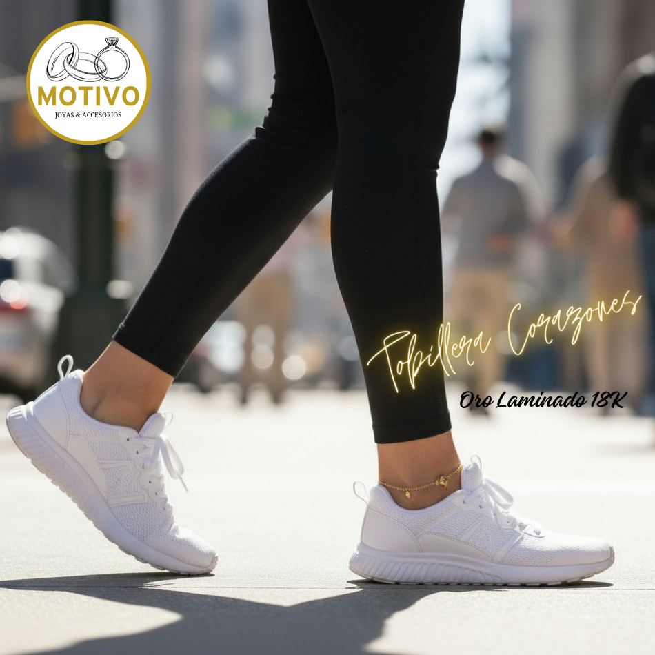 Tobillera Corazones Oro laminado 18K 💕