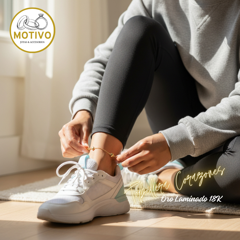 Tobillera Corazones Oro laminado 18K 💕