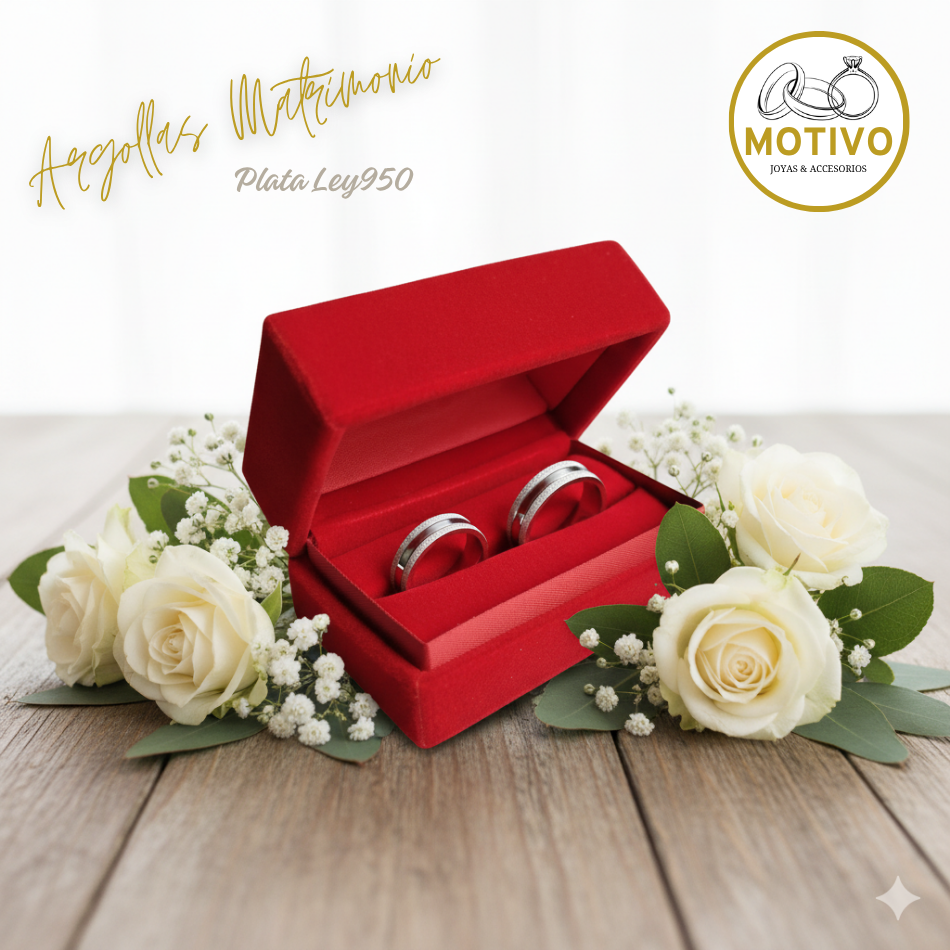Argollas Matrimonio en Plata ley950 diseño Clásico 🙏