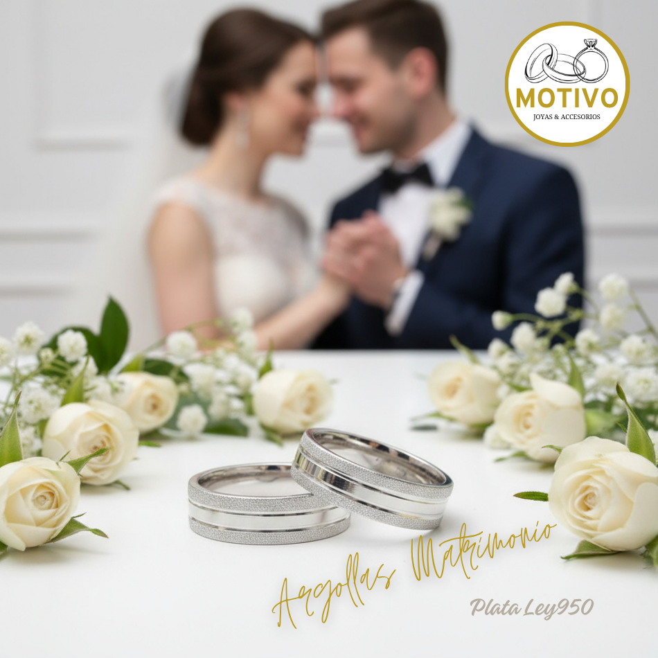 Argollas Matrimonio en Plata ley950 diseño Clásico 🙏