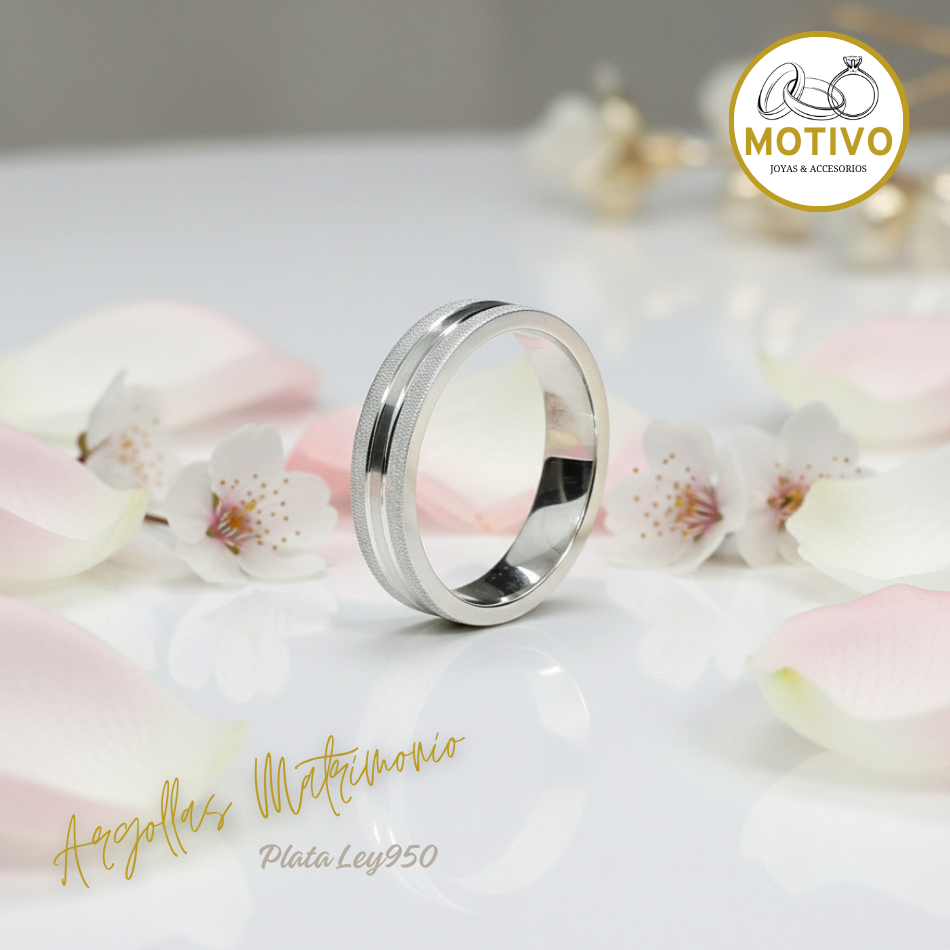 Argollas Matrimonio en Plata ley950 diseño Clásico 🙏