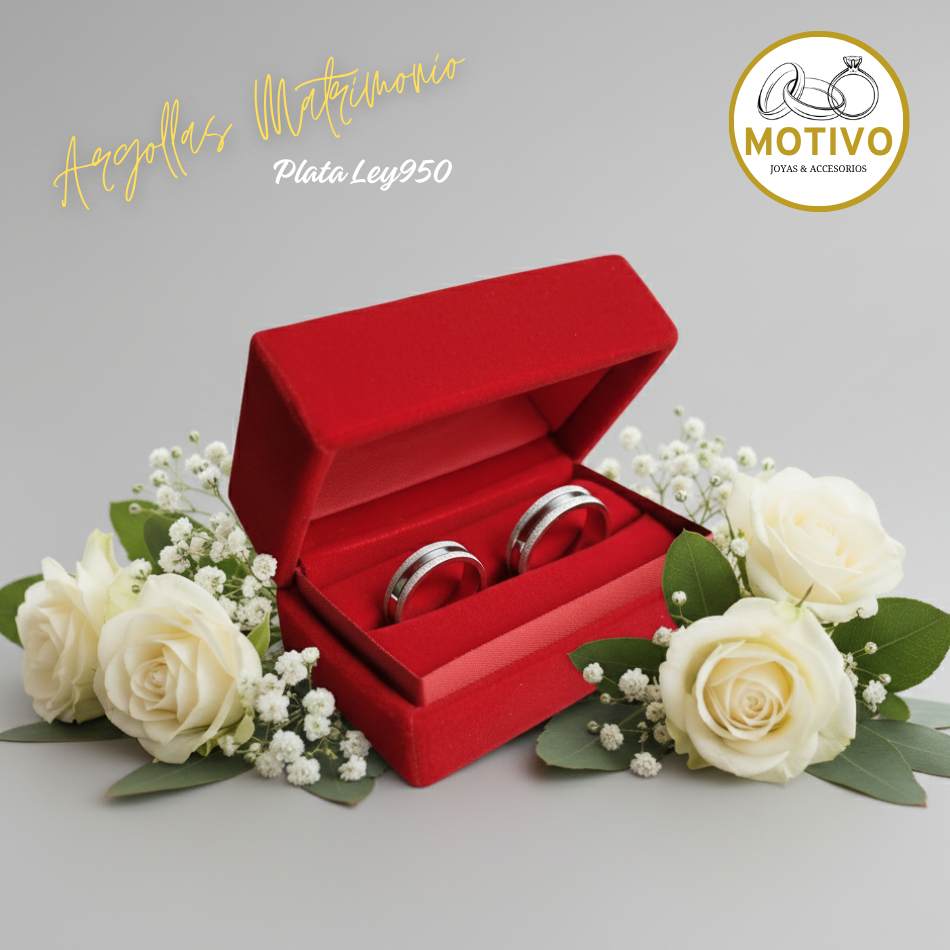 Argollas Matrimonio en Plata ley950 diseño Clásico 🙏