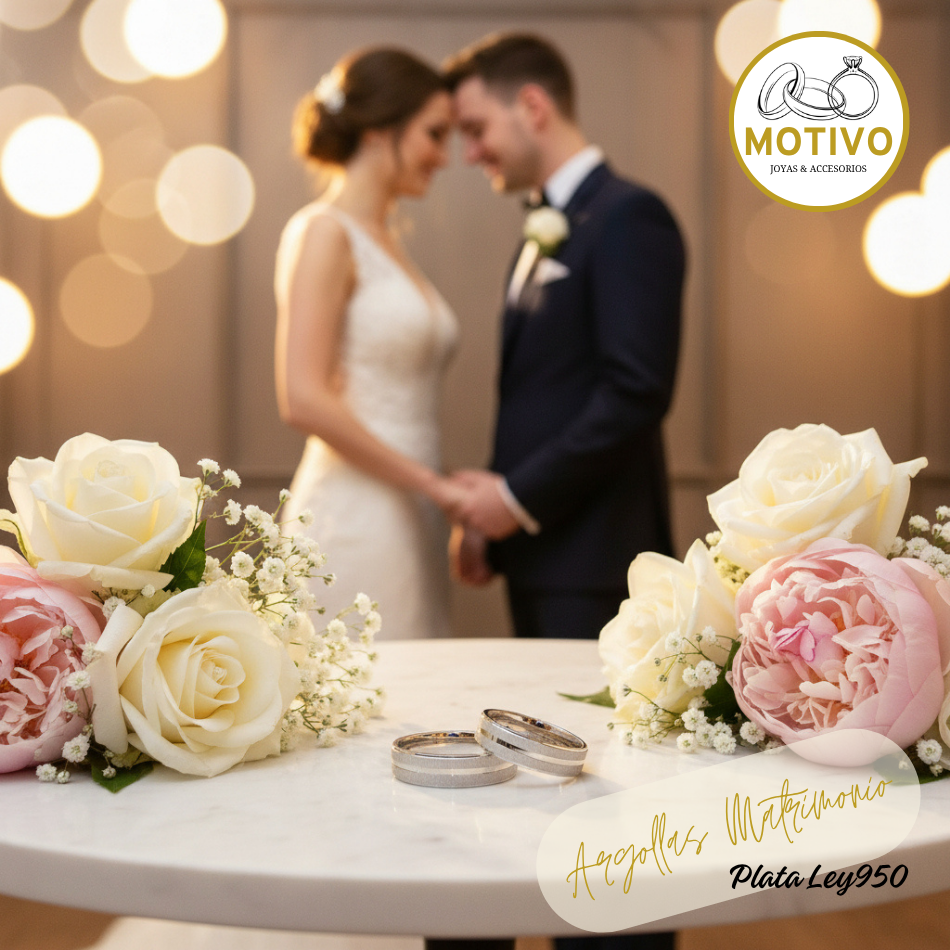 Argollas Matrimonio en Plata ley950 diseño Astra💥