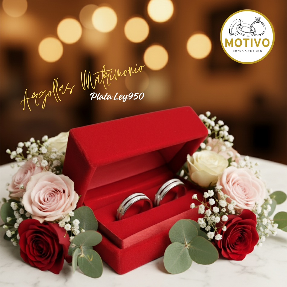 Argollas Matrimonio en Plata ley950 diseño Astra💥