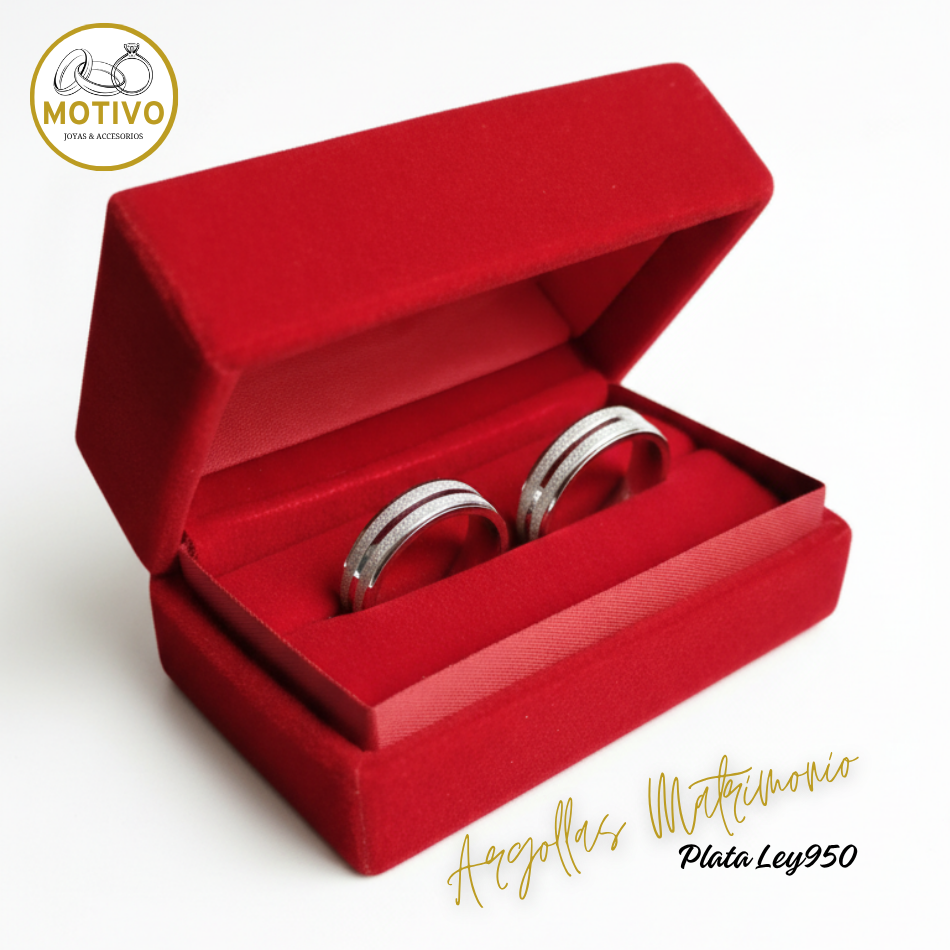 Argollas Matrimonio en Plata ley950 diseño Astra💥