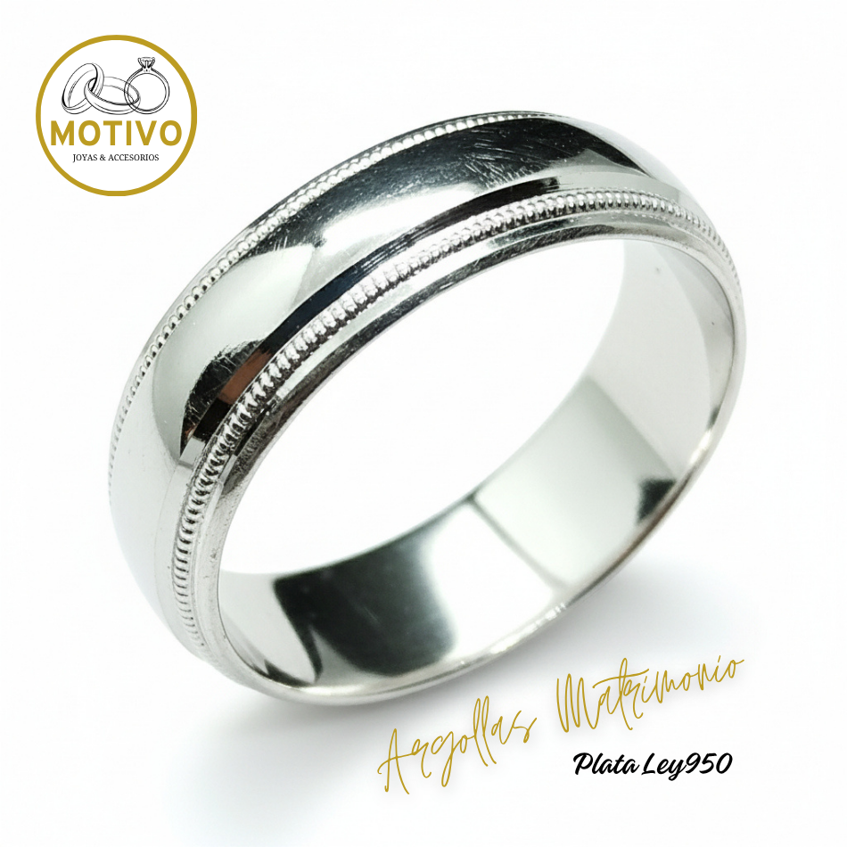 Argollas Matrimonio en Plata ley950 diseño Clásico Lisas 🎁