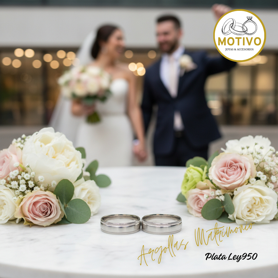 Argollas Matrimonio en Plata ley950 diseño Clásico Lisas 🎁