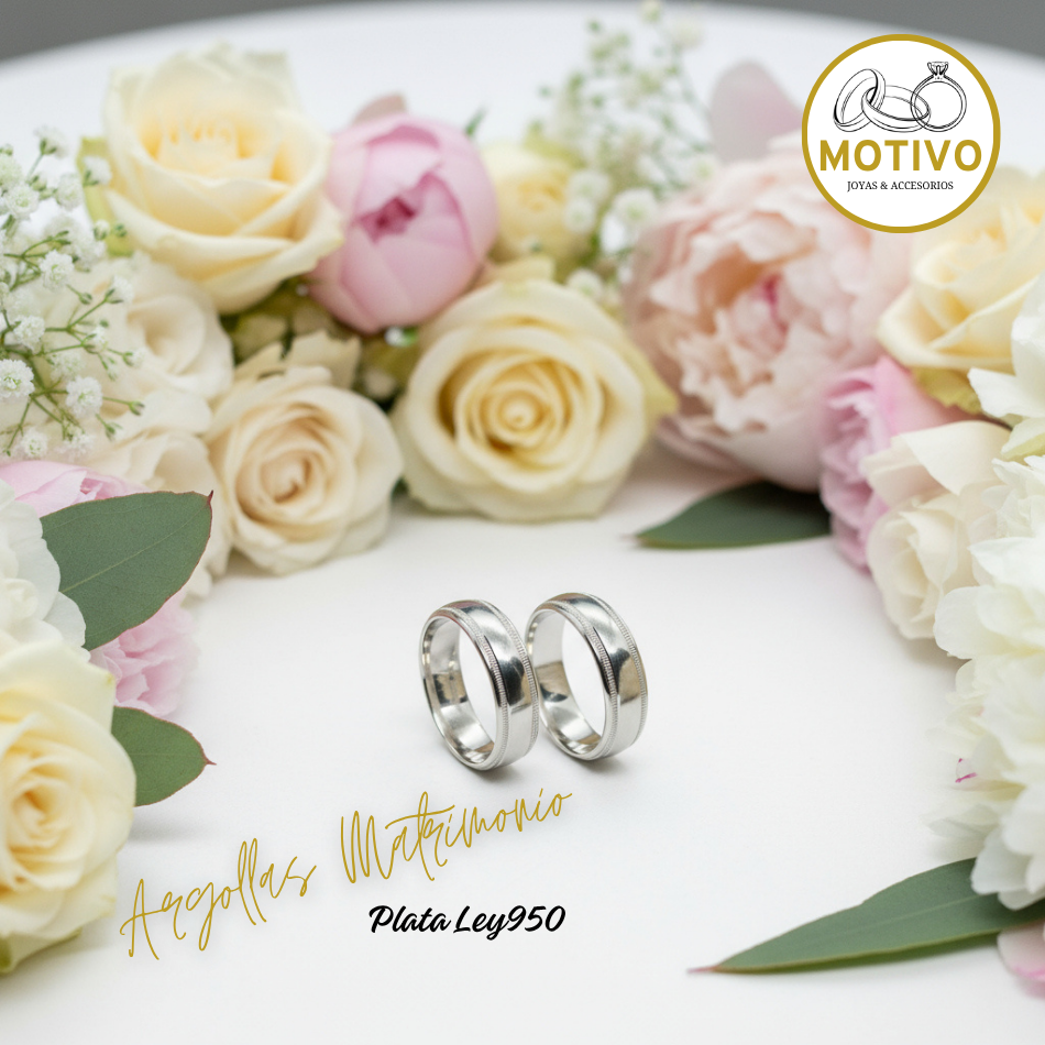 Argollas Matrimonio en Plata ley950 diseño Clásico Lisas 🎁