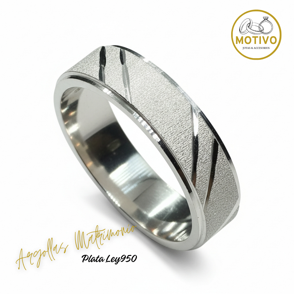 Argollas Matrimonio en Plata ley950 diseño Armonía 💕