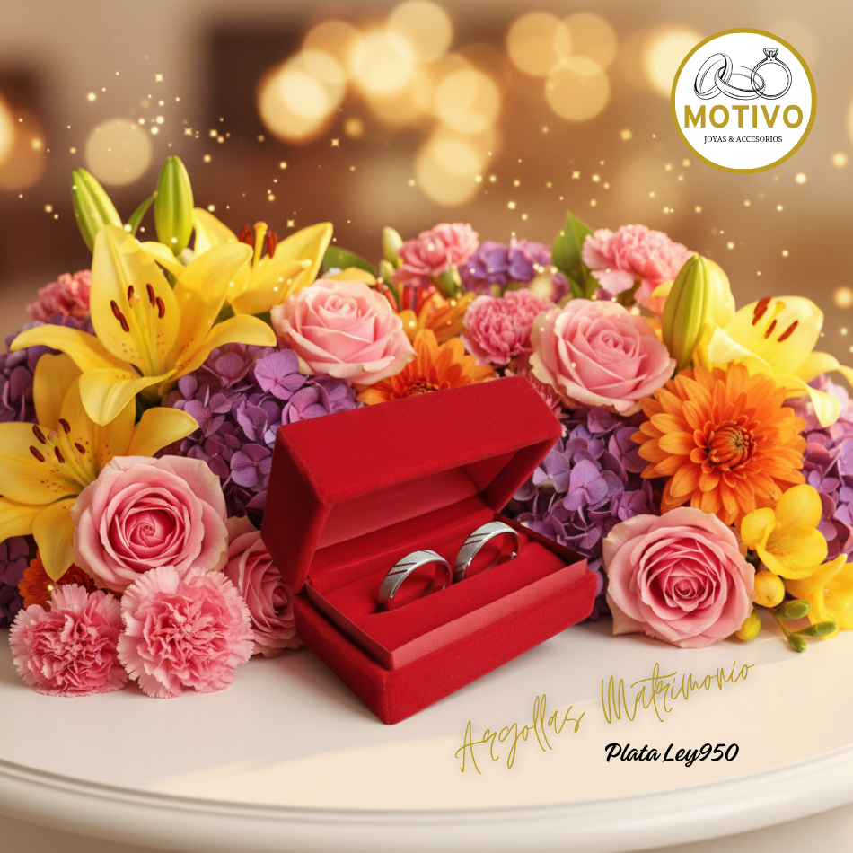 Argollas Matrimonio en Plata ley950 diseño Armonía 💕
