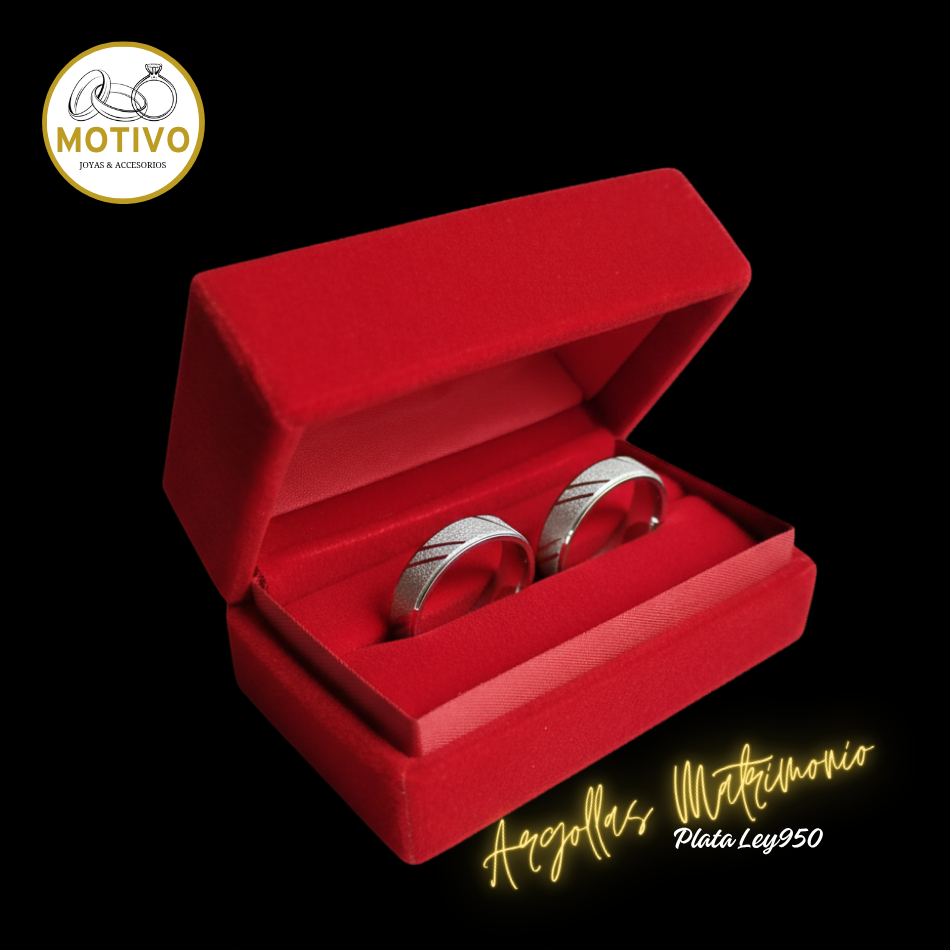 Argollas Matrimonio en Plata ley950 diseño Armonía 💕