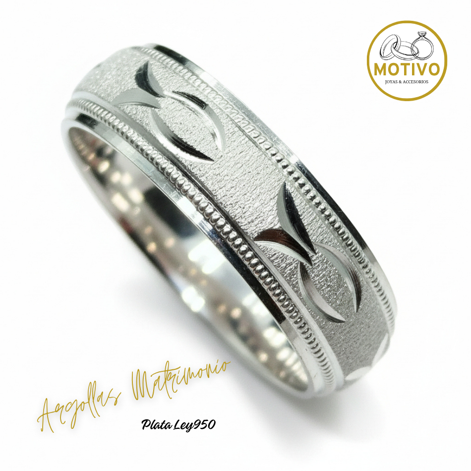 Argollas Matrimonio en Plata ley950 diseño Ictus 🐟