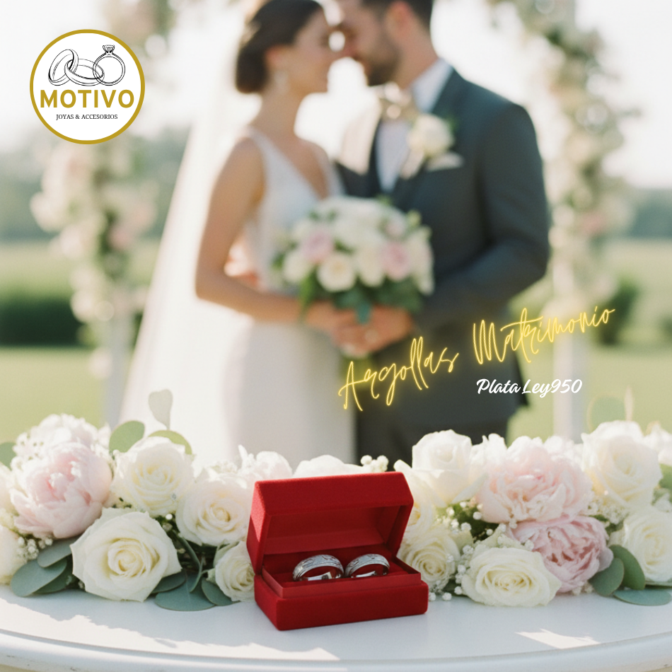 Argollas Matrimonio en Plata ley950 diseño Ictus 🐟