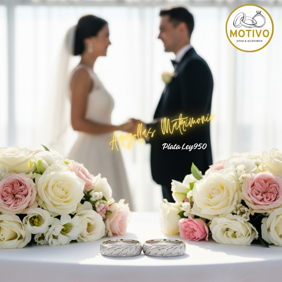Argollas Matrimonio en Plata ley950 diseño olas 🌊