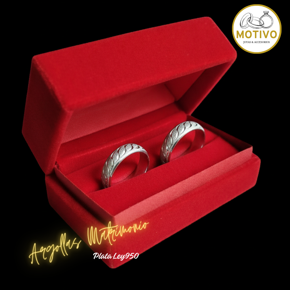 Argollas Matrimonio en Plata ley950 diseño olas 🌊