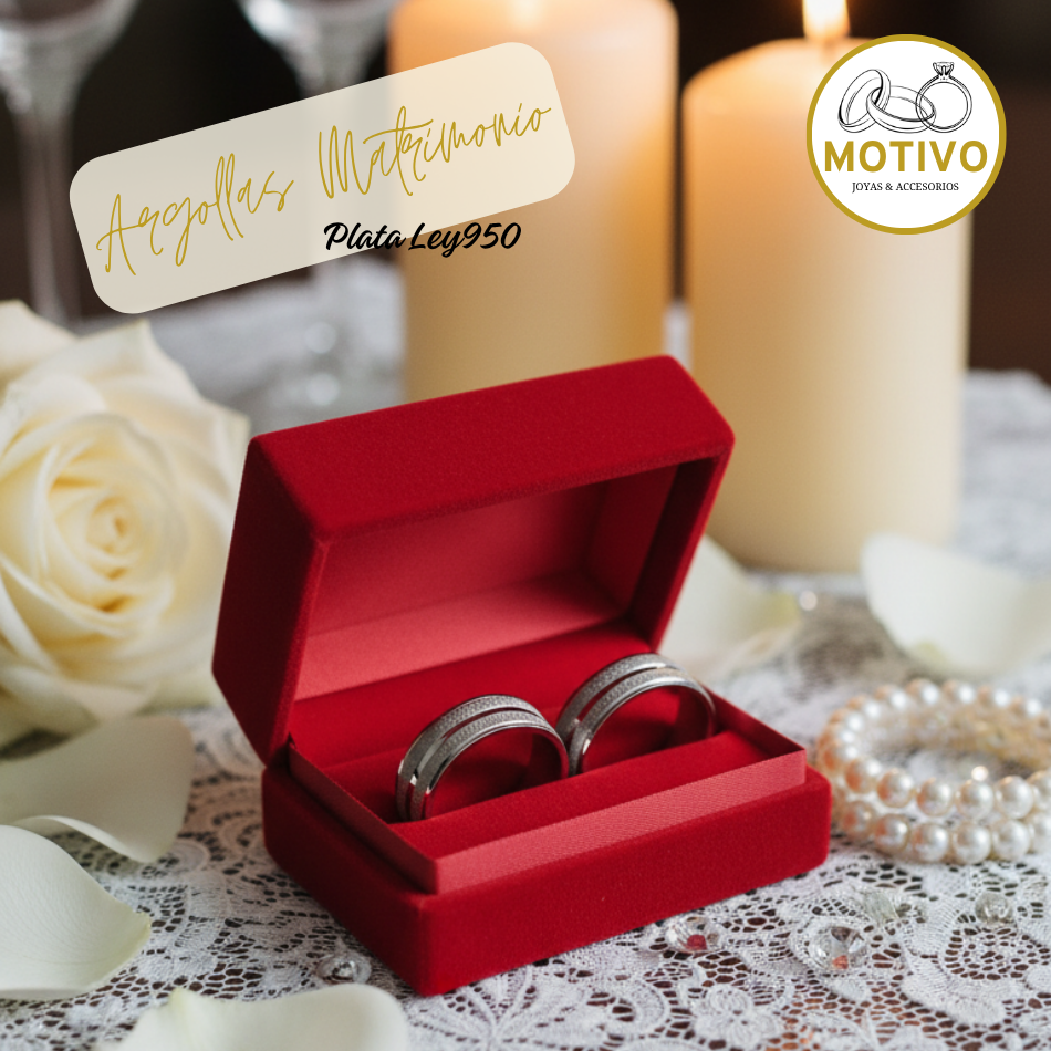 Argollas Matrimonio en Plata ley950 diseño Astra💥