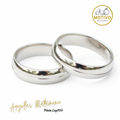 Argollas Matrimonio en Plata ley950 diseño Clasico con linea onda ☯