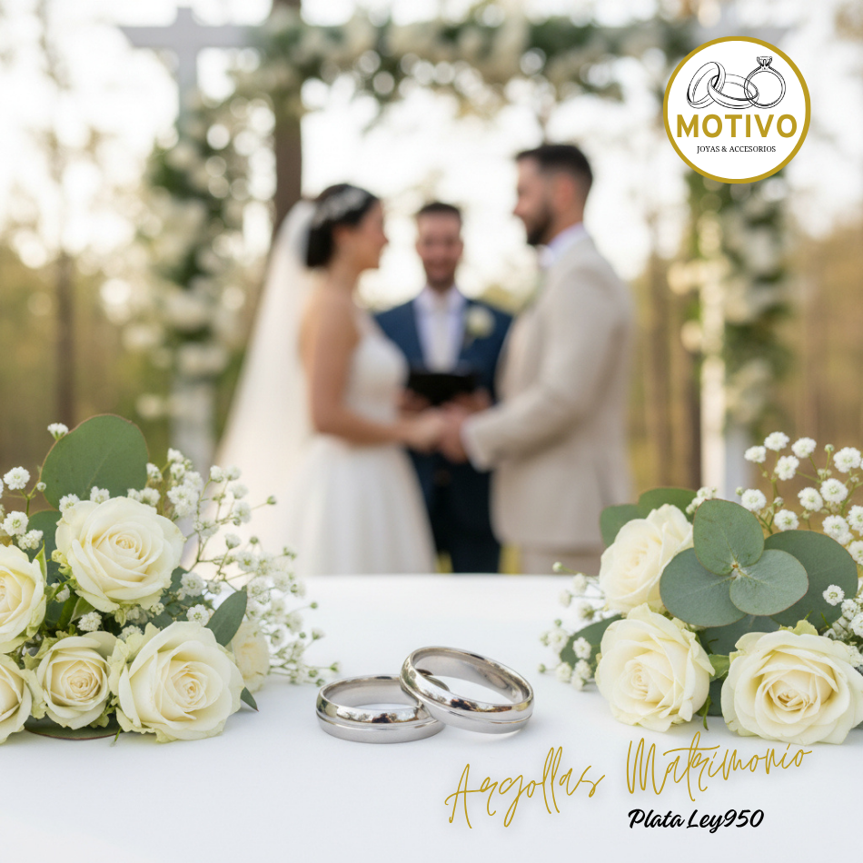 Argollas Matrimonio en Plata ley950 diseño Clasico con linea onda ☯