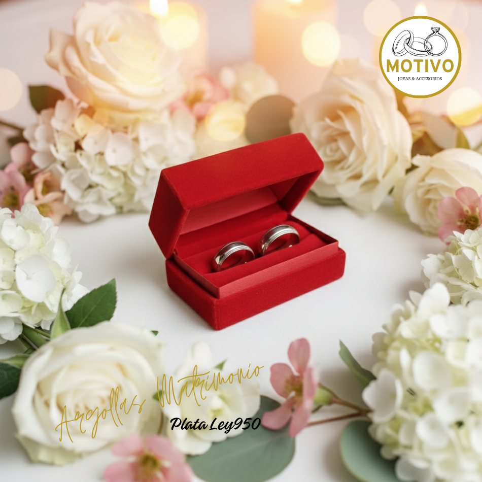 Argollas Matrimonio en Plata ley950 diseño Clásico Lisas 🎁