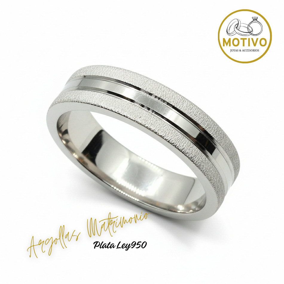 Argollas Matrimonio en Plata ley950 diseño Clásico 🙏